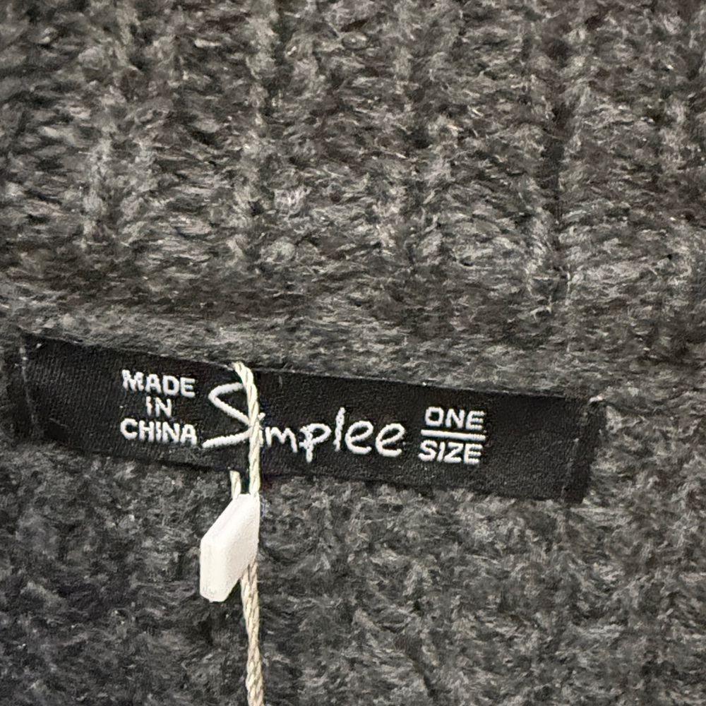 Simple Dark Gray Crew Neck Sweater - Picture 2 of 16